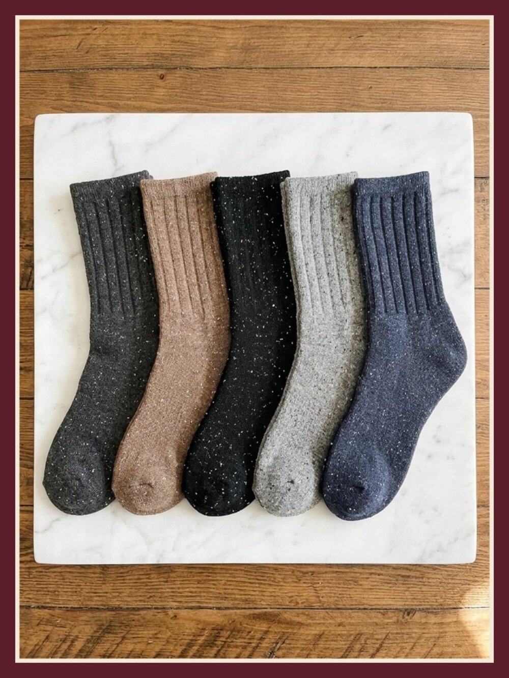 Women's Merino Wool Thermal Crew Socks 5 Pack Winter Warm Hiking